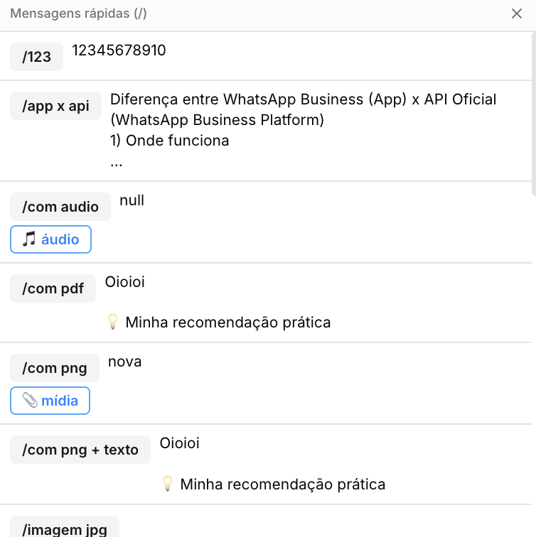 Barra de Mensagem — Tela de Atendimento