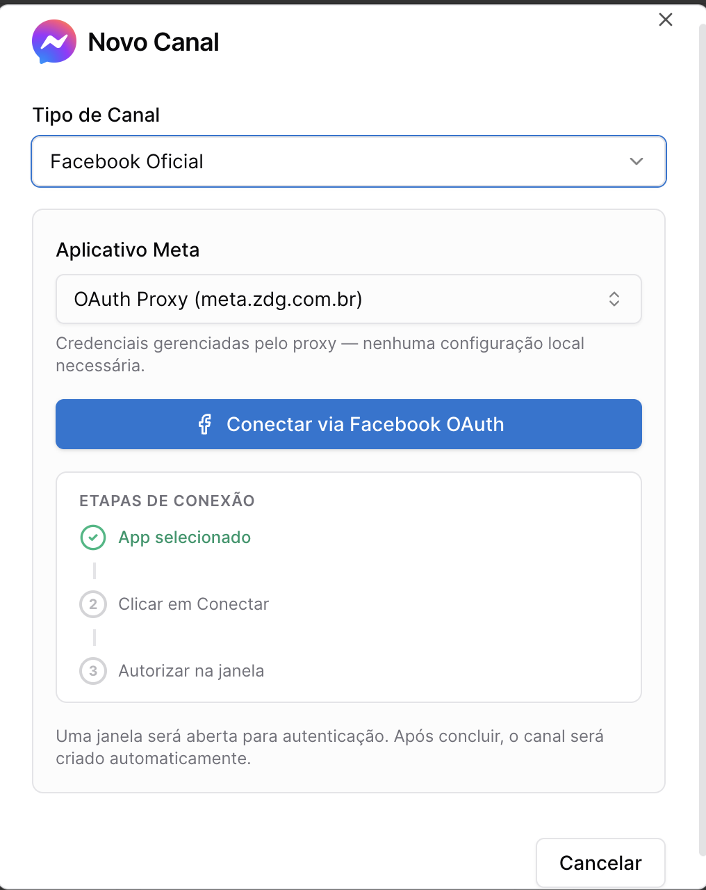 konvoo - conectar canal facebook messenger