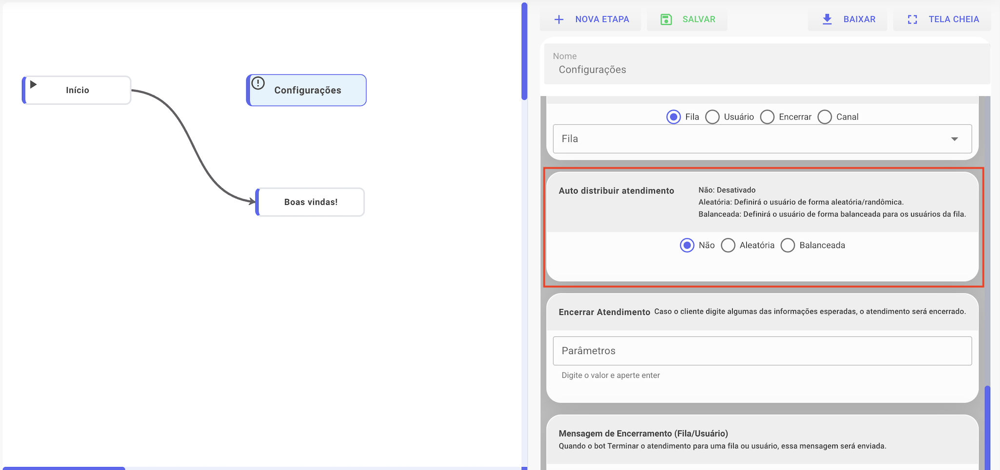 Distribuição Automática de Atendimentos — Como conectar um canal (sessão/número)
