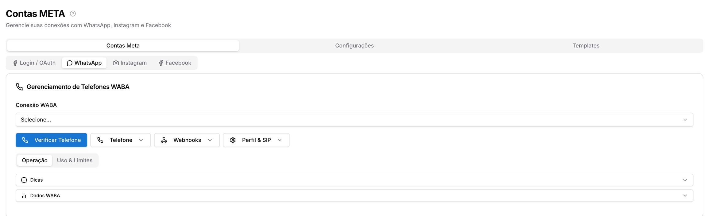 Integrações Meta — Configuração
